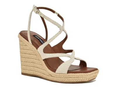 Nine West Adriane Espadrille Wedge Sandal In White