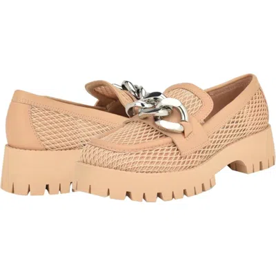 Nine West Afer Loafers Beige Moc Toe Lug Sole Slip On Shoes Htat732 In Neutral