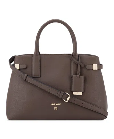 Nine West Aira Large Satchel Bag In Brown