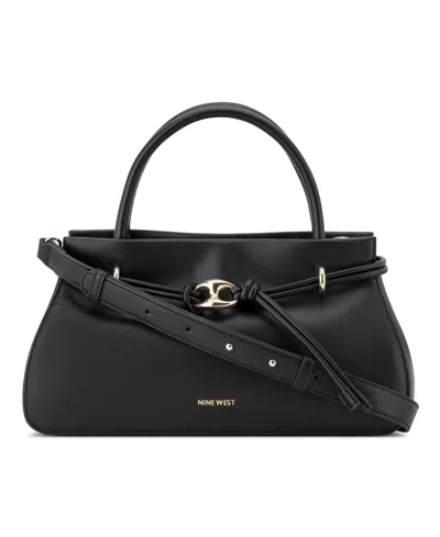 Nine West Alauna Medium Satchel Handbag In Black