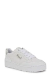 Nine West Aleno Sneaker In White/silver