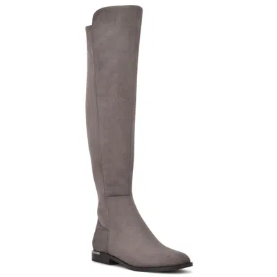 Nine West Allair 2 Womens Zipper Tall Knee-high Boots In Gray