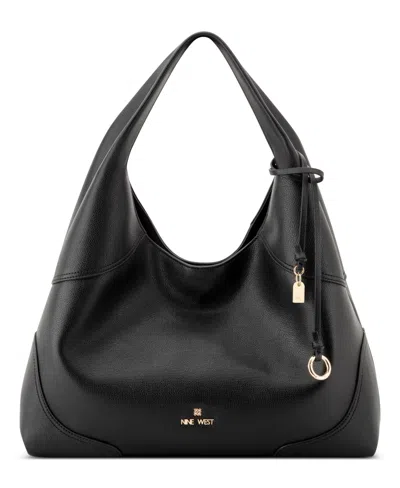 Nine West Allie Triple Compartment Extra Large Shoulder Bag In Black