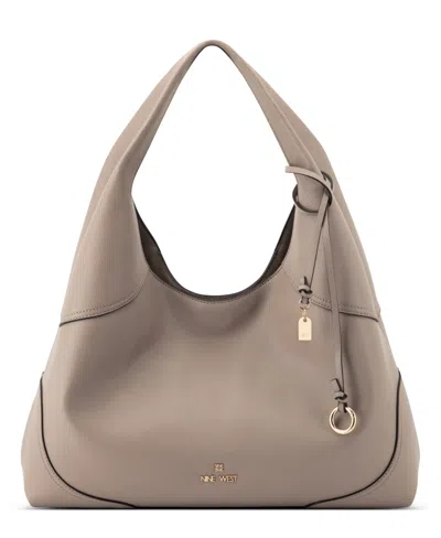 Nine West Allie Triple Compartment Extra Large Shoulder Bag In Gray