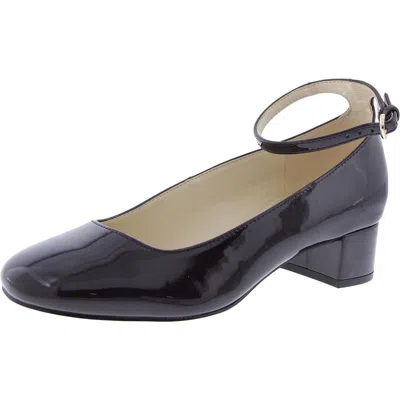 Nine West Amaize 3 Womens Adjustable Patent Ankle Strap In Black Patent