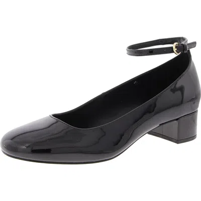 Nine West Amaize Womens Ankle Strap Slip On Mary Janes In Black