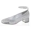 Nine West Amaize Ankle Strap Pump In Silver