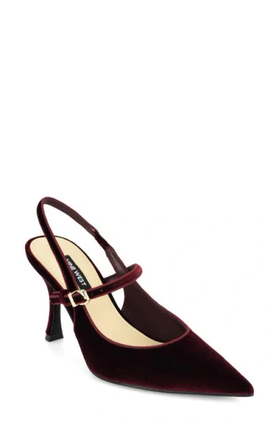 Nine West Amelap Pointed Toe Slingback Pump In Red