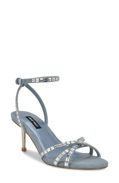 Nine West Amseta Sandal In Light Blue Denim