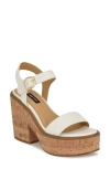 Nine West Namye Womens Adjustable Faux Leather Block Heel In White