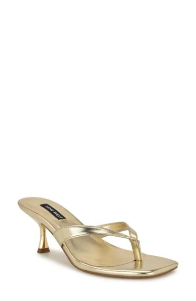 Nine West Andela Flip Flop In Gold