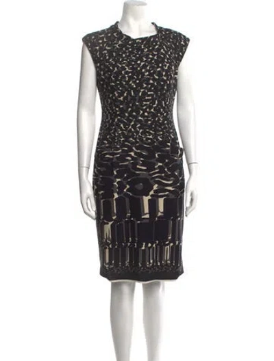 Pre-owned Nine West Animal Print Knee-length Dress In Black