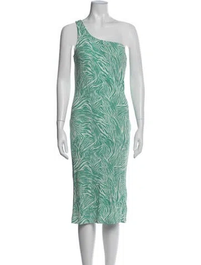 Pre-owned Nine West Animal Print Midi Length Dress In Blue