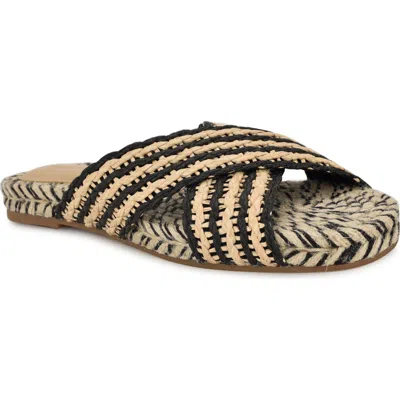 Nine West Animay Slide Sandal In Black,natural