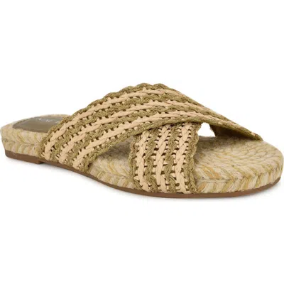 Nine West Animay Slide Sandal In Bronze,natural