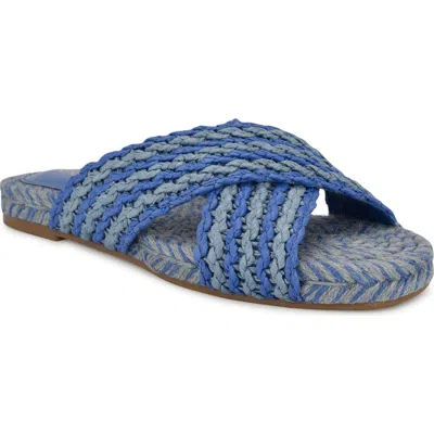 Nine West Animay Slide Sandal In Blue Multi