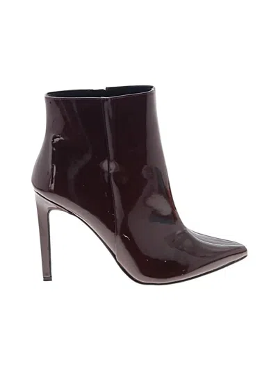 Pre-owned Nine West Ankle Boots In Burgundy