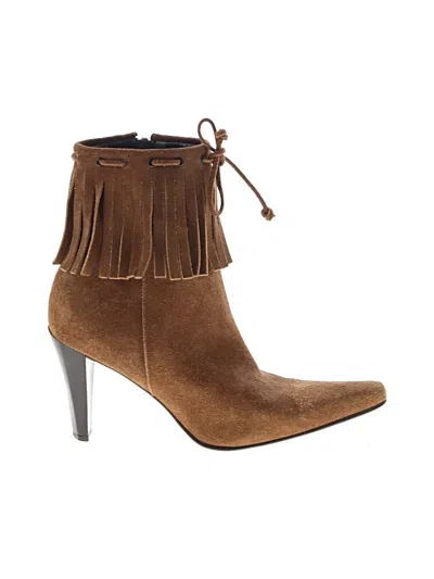 Pre-owned Nine West Ankle Boots In Tan
