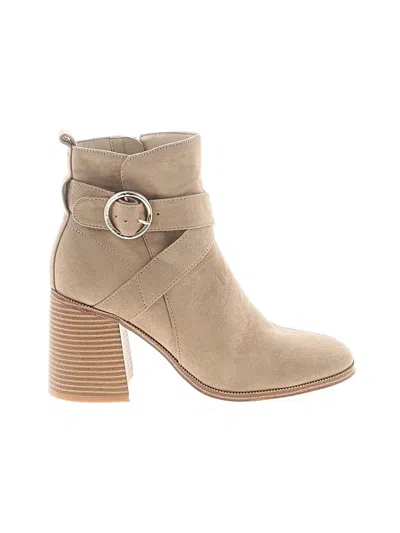 Pre-owned Nine West Ankle Boots In Tan