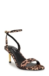 Nine West Women's Anny Ankle Strap Stiletto Sandals In Leopard Satin