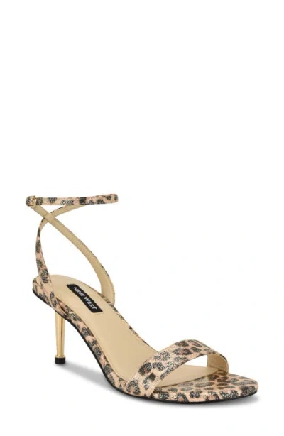 Nine West Anny Sandal In Gold Shimmer Leopard