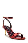Nine West Anny Sandal In Red Metallic Hearts