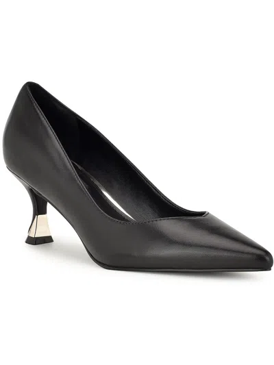 Nine West Ariella Womens Leather Pumps In Black Leather