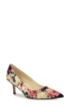 Nine West Arlene 2 Womens Plaid Pointed Toe Pumps In Black Floral Multi
