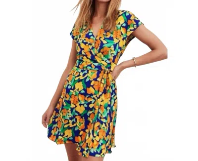 Nine West Artful Abstract Short Sleeve Dress In Multi