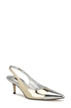 Nine West Awaie Slingback Pointed Cap Toe Pump In Gold