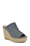 Nine West Baja Platform Wedge Sandal In Light Blue