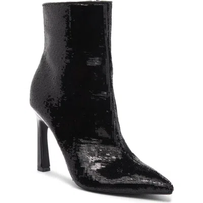Nine West Baey Pointed Toe Bootie In Black/black
