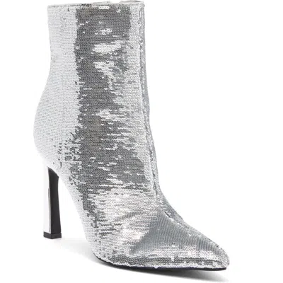 Nine West Balize Pointed Toe Bootie In Silver/silver