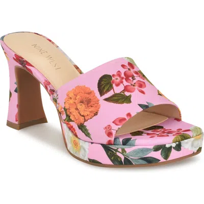 Nine West Bammah Platform Slide Sandal In Pink Multi ModeSens