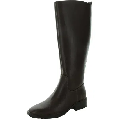 Nine West Barile Womens Solid Faux Leather Knee-high Boots In Brown