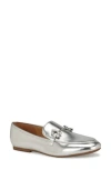 Nine West Base Embellished Bit Loafer In Silver