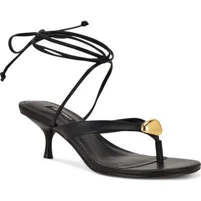 Nine West Batty Ankle Wrap Sandal In Black