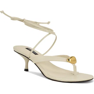 Nine West Batty Ankle Wrap Sandal In Neutral