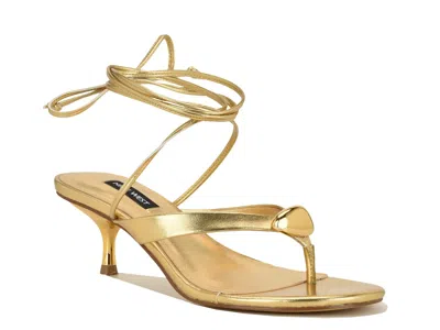 Nine West Batty Ankle Wrap Sandal In Gold