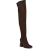 Nine West Begone Womens Square Toe Dressy Over-the-knee Boots In Dark Brown