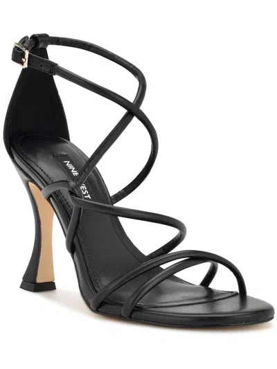 Nine West Besasy 3 Womens Faux Leather Strappy Heels In Black