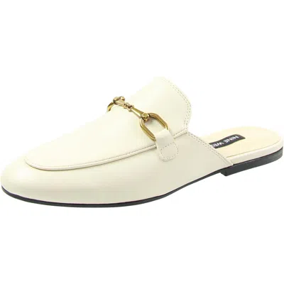 Nine West Bhalya3 Womens Faux Leather Round Toe Mules In White