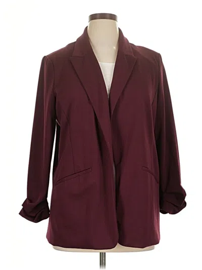 Pre-owned Nine West Blazer Jacket In Burgundy