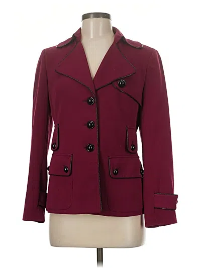 Pre-owned Nine West Blazer Jacket In Burgundy