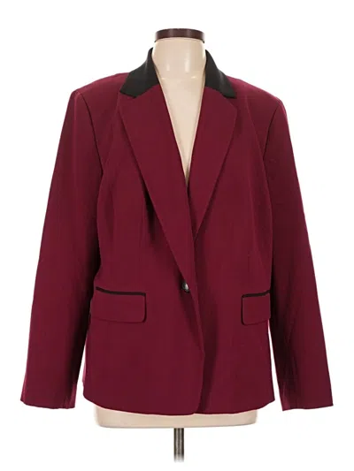 Pre-owned Nine West Blazer Jacket In Burgundy