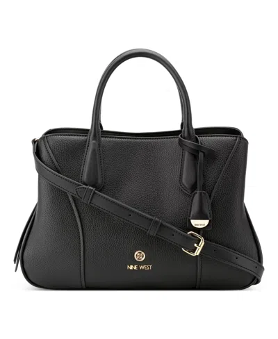 Nine West Bloomfield Triple Compartment Satchel Bag In Black
