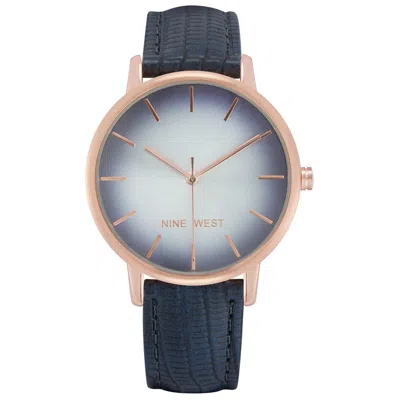 Nine West Blue Leather Dress Watch