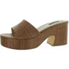 Nine West Boone2 Womens Slip On Platform Platform Sandals In Brown