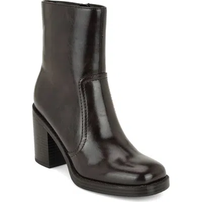 Nine West Boston Faux Leather Bootie In Brown