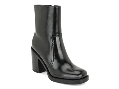 Nine West Boston Platform Bootie In Black Synthetic